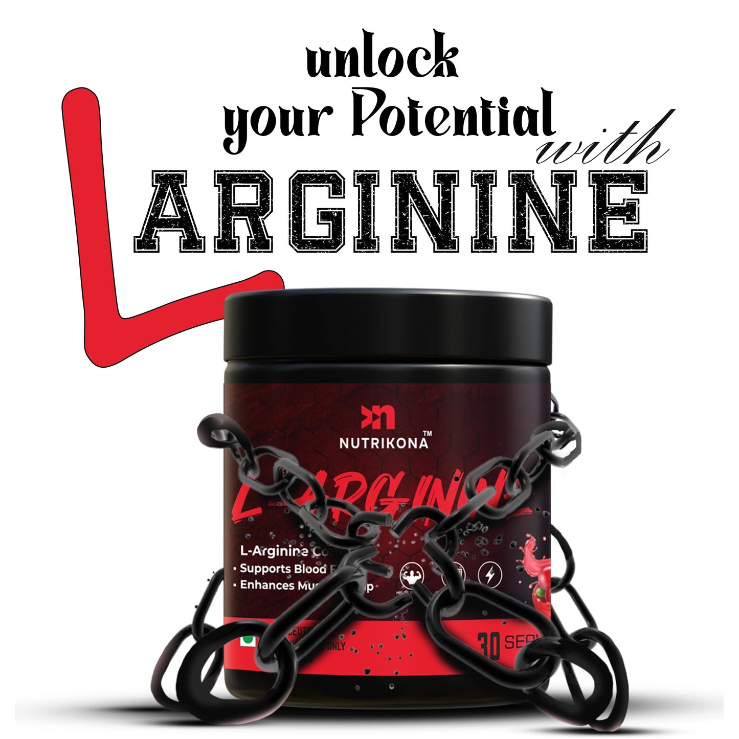 Nutrikona L-Arginine Powder | Triple Arginine Blend with Beet Root Extract