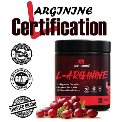 Nutrikona L-Arginine Powder | Triple Arginine Blend with Beet Root Extract