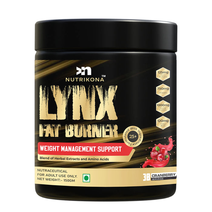 Nutrikona LynX Fat Burner | 25 Active Ingredients | Cranberry Flavor