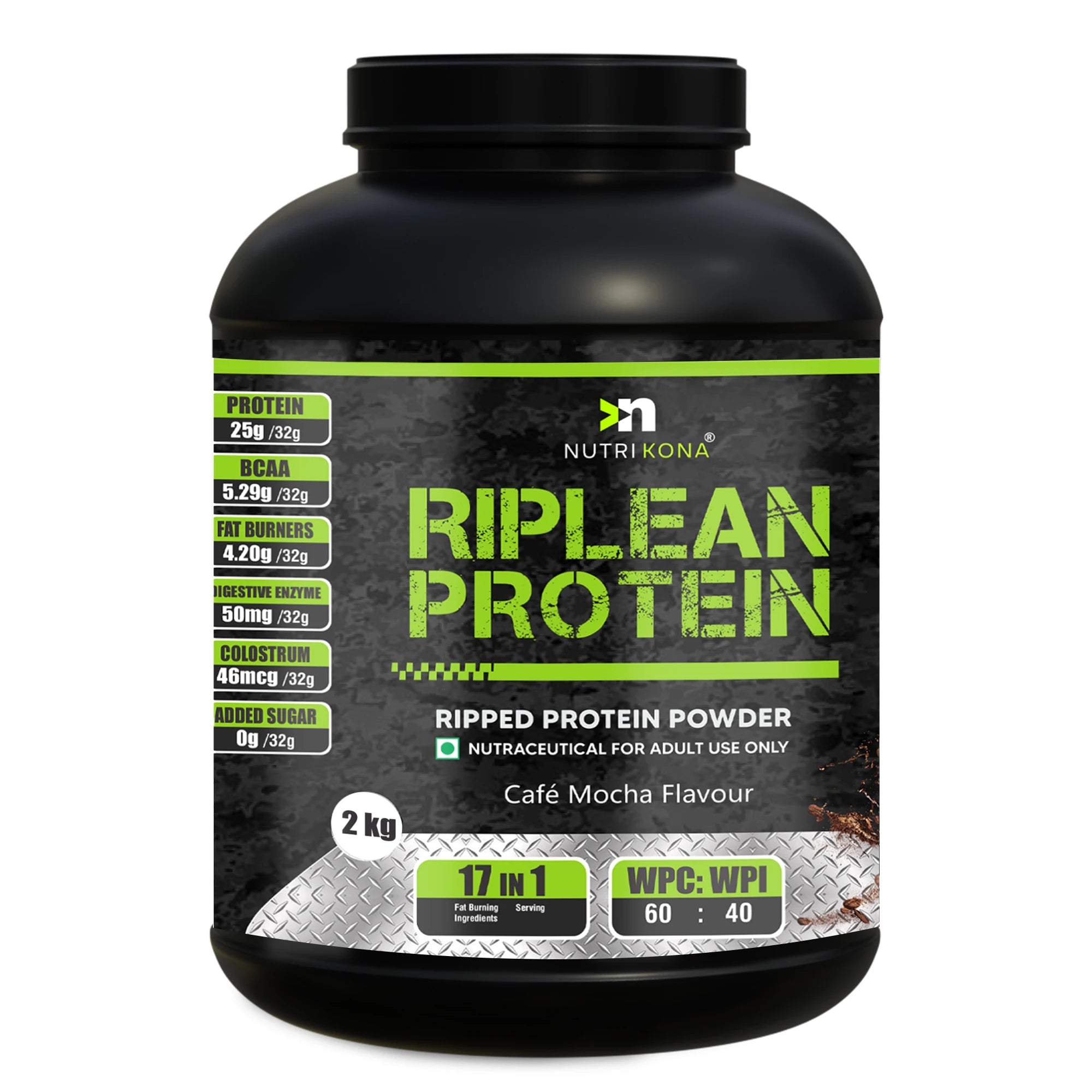 Nutrikona RipLean Ripped Whey Protein | 25g Protein | Grass-Fed Whey | Digestive Enzymes