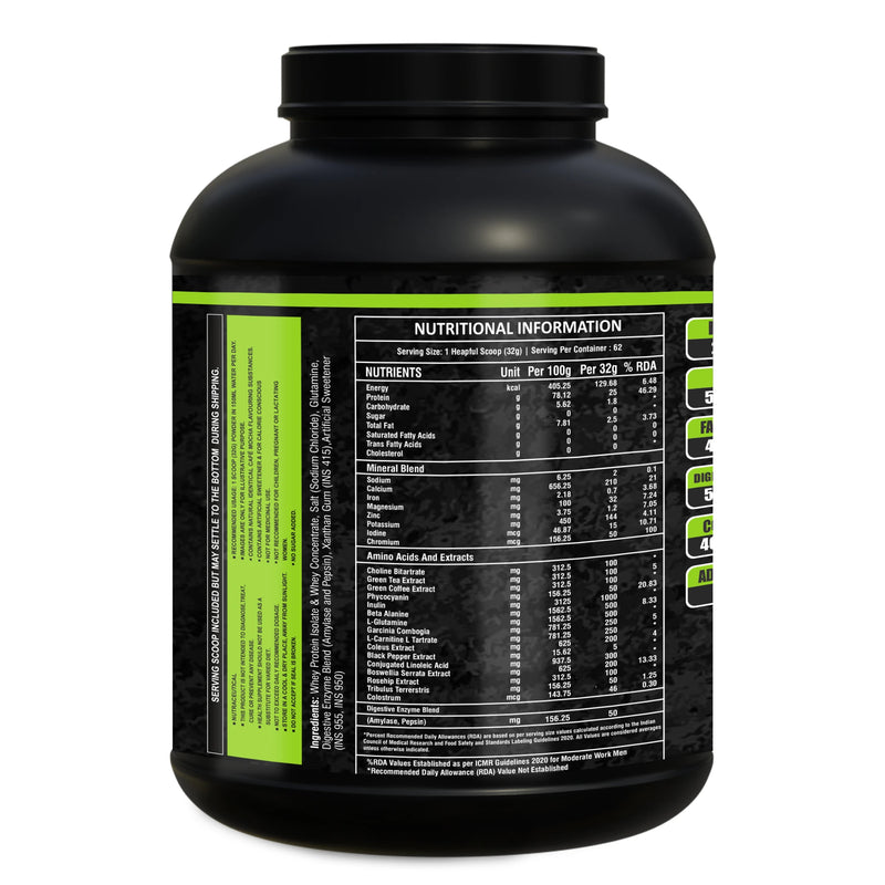 Nutrikona RipLean Ripped Whey Protein | 2 kg | Grass-Fed Whey | Digestive Enzymes |  | 25g Protein