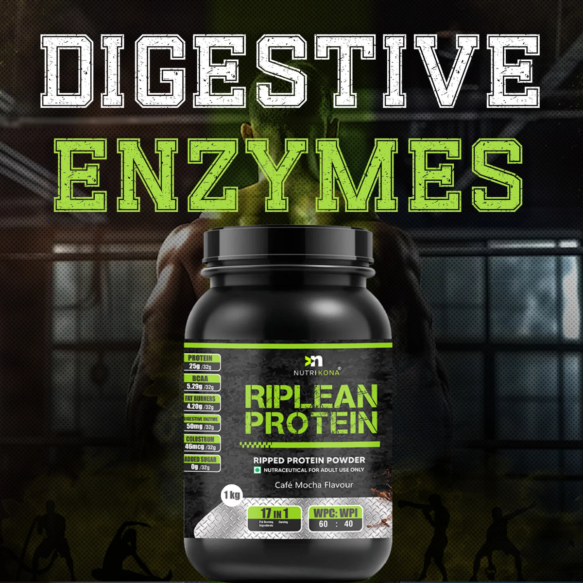 Nutrikona RipLean Ripped Whey Protein | 25g Protein | Grass-Fed Whey | Digestive Enzymes