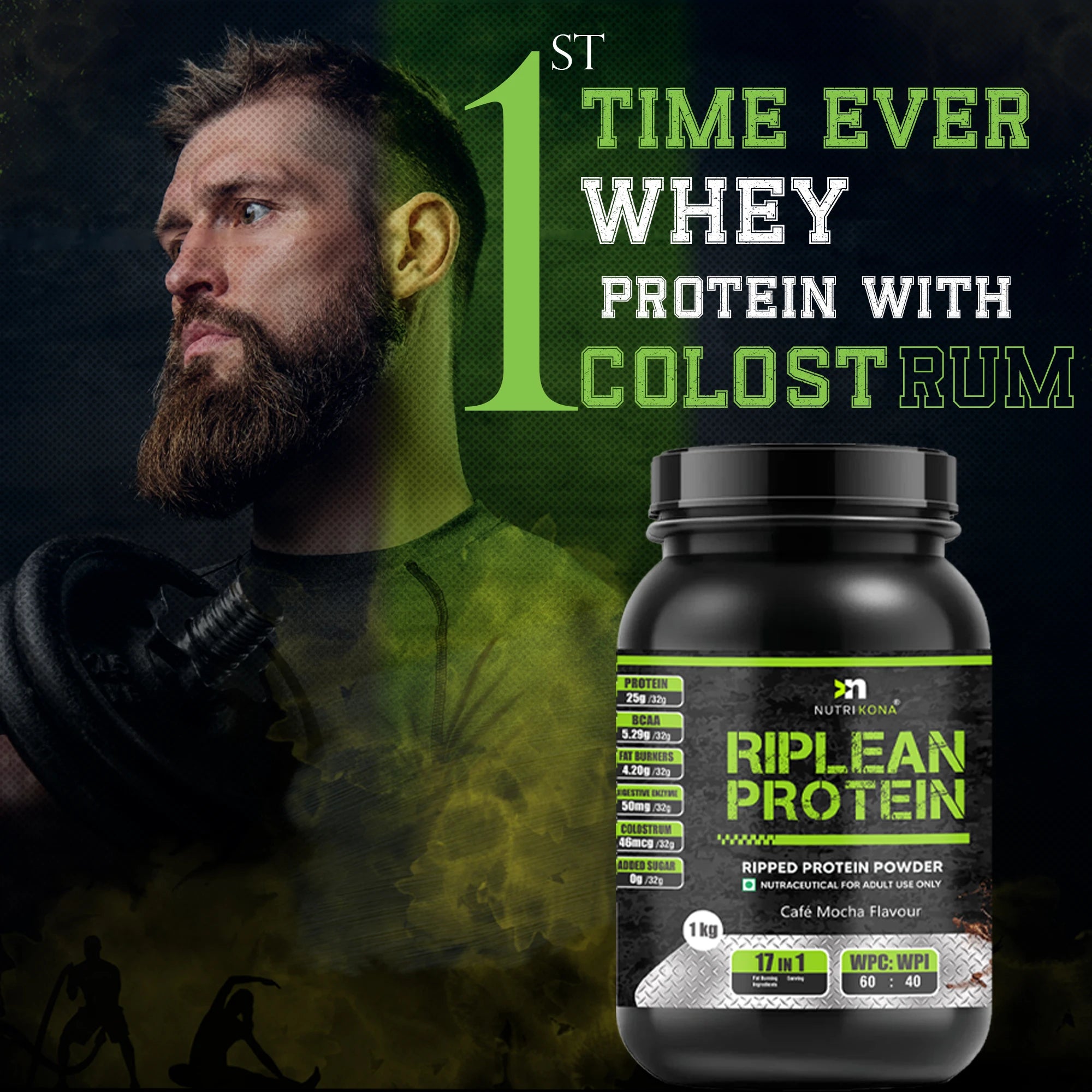 Nutrikona RipLean Ripped Whey Protein | 25g Protein | Grass-Fed Whey | Digestive Enzymes