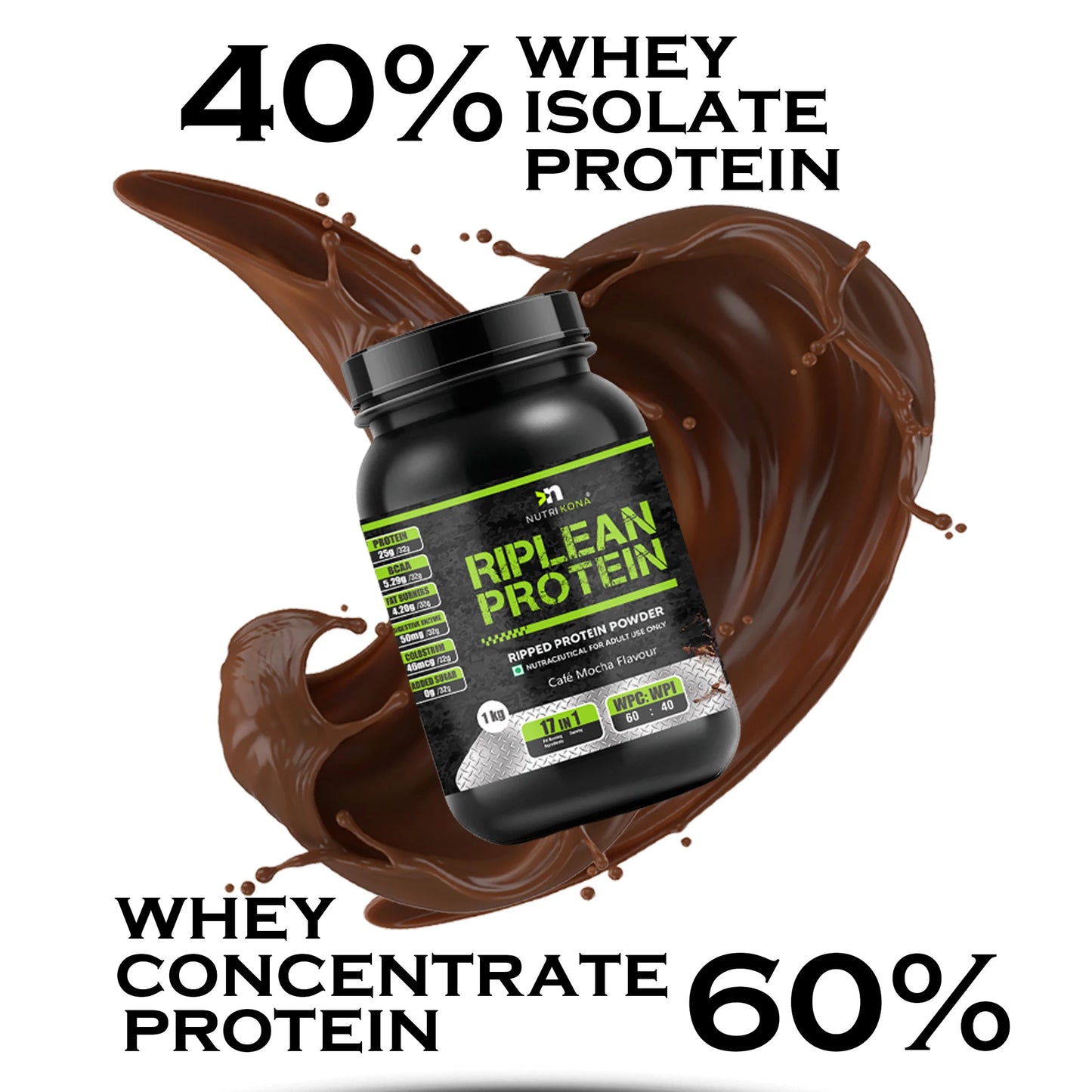 Nutrikona RipLean Ripped Whey Protein | 25g Protein | Grass-Fed Whey | Digestive Enzymes