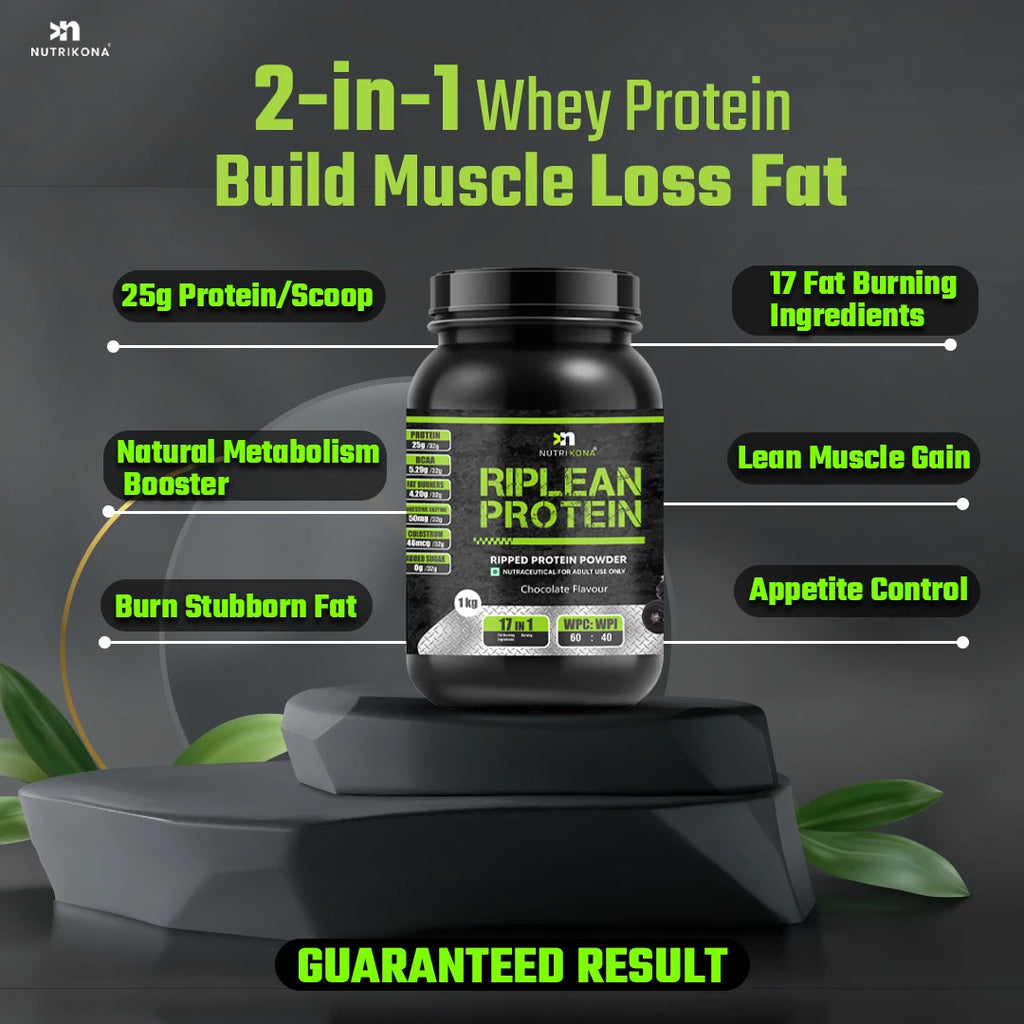 Nutrikona RipLean Ripped Whey Protein | 25g Protein | Grass-Fed Whey | Digestive Enzymes