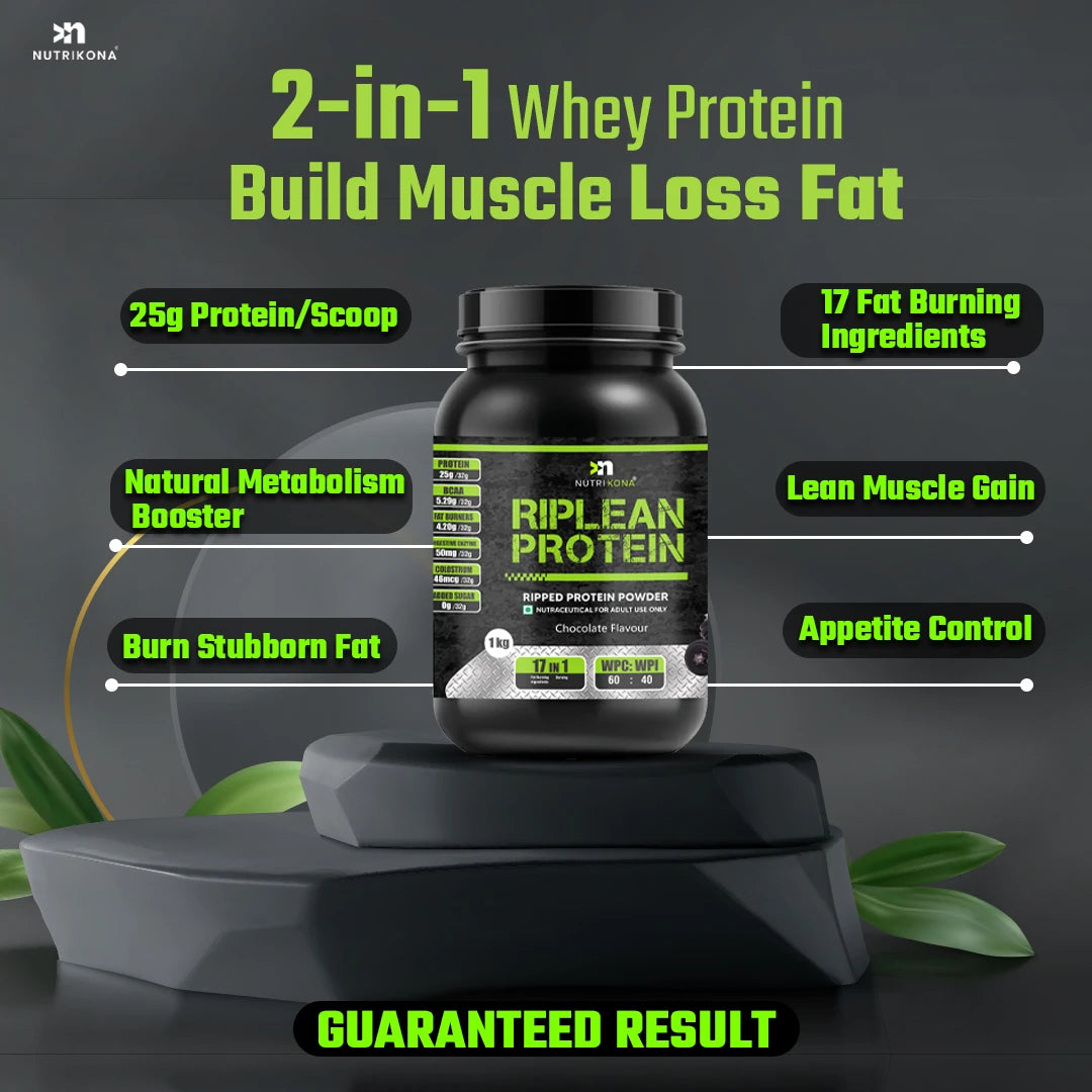 Nutrikona RipLean Ripped Whey Protein | 25g Protein | Grass-Fed Whey | Digestive Enzymes
