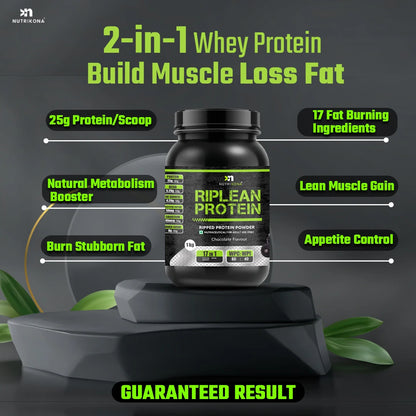 Nutrikona RipLean Ripped Whey Protein | 25g Protein | Grass-Fed Whey | Digestive Enzymes