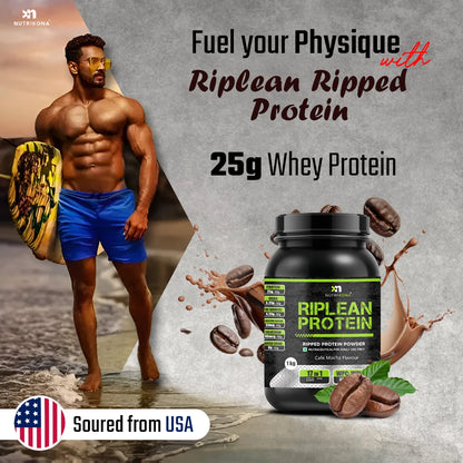 Nutrikona RipLean Ripped Whey Protein | 25g Protein | Grass-Fed Whey | Digestive Enzymes