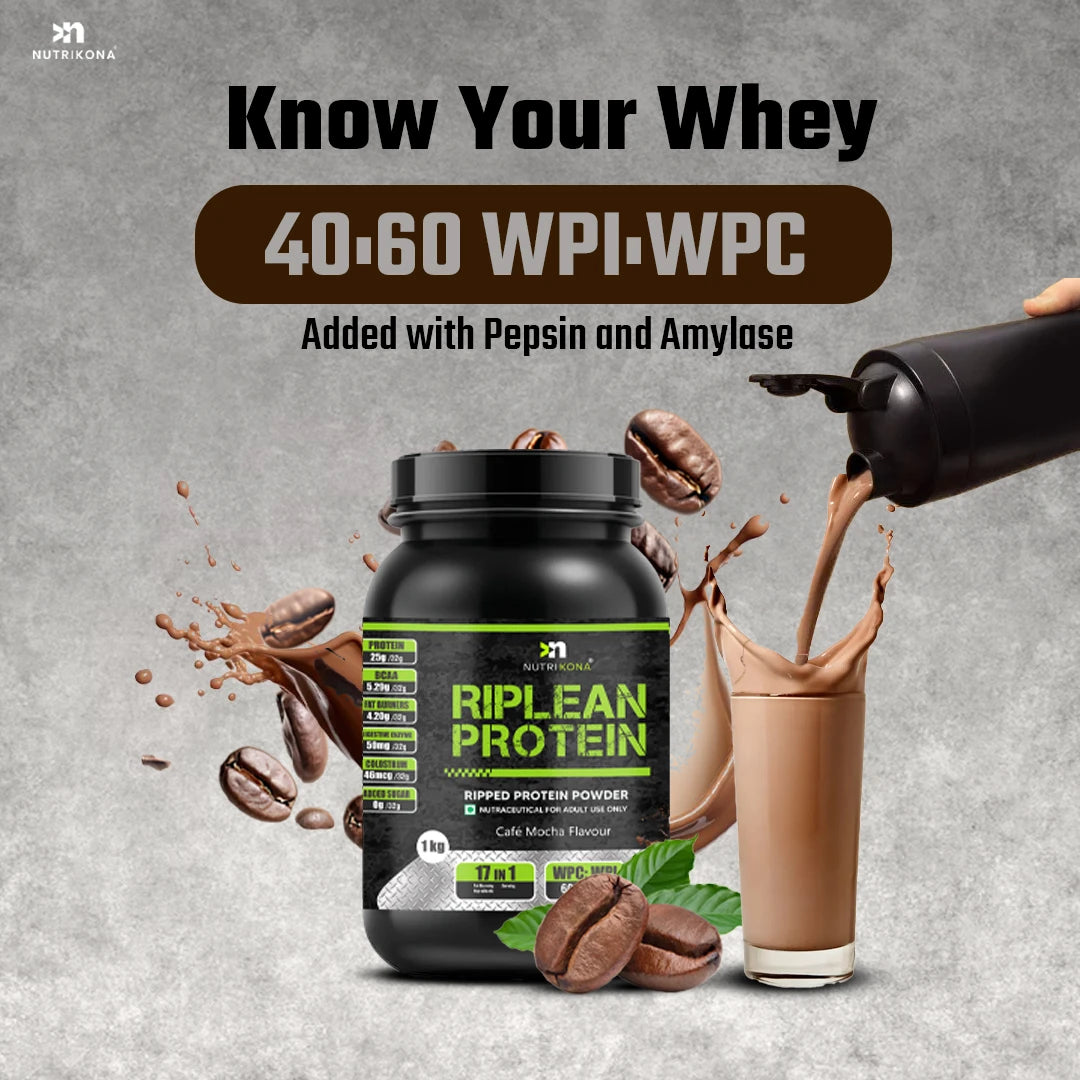 Nutrikona RipLean Ripped Whey Protein | 25g Protein | Grass-Fed Whey | Digestive Enzymes
