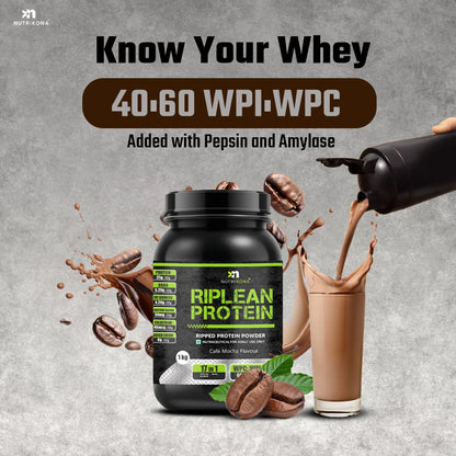 Nutrikona RipLean Ripped Whey Protein | 25g Protein | Grass-Fed Whey | Digestive Enzymes