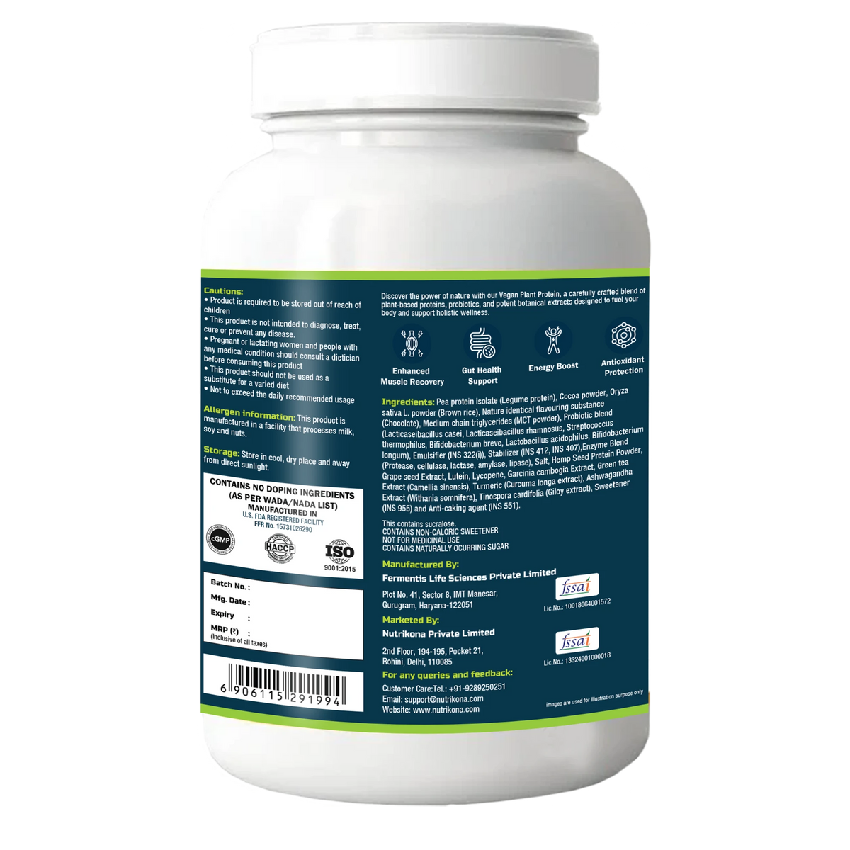 Nutrikona Vegan Lean Protein | Plant-Based Protein with Probiotics & 8 Weight Management Herbs