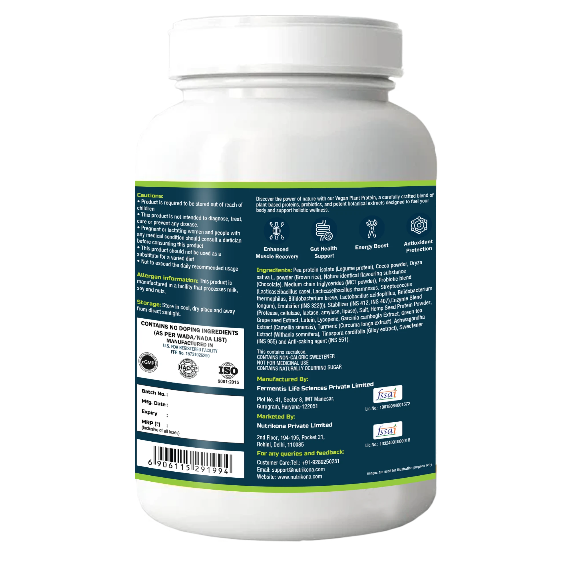 Nutrikona Vegan Lean Protein | Plant-Based Protein with Probiotics & 8 Weight Management Herbs