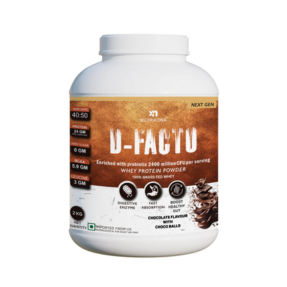 Nutrikona D-Facto Whey Protein | 24g Grass-Fed Whey + Probiotics