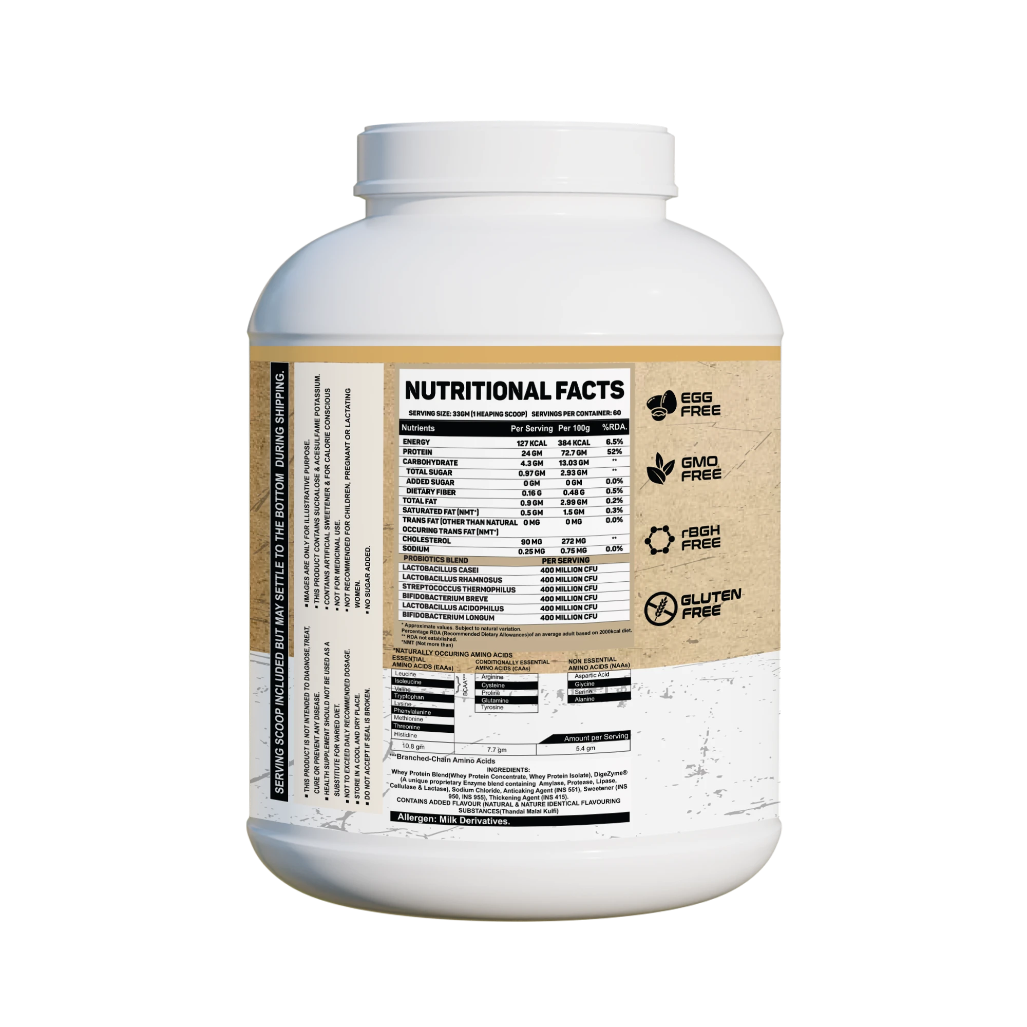 Nutrikona D-Facto Whey Protein | 24g Grass-Fed Whey + Probiotics