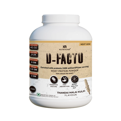 Nutrikona D-Facto Whey Protein | 24g Grass-Fed Whey + Probiotics