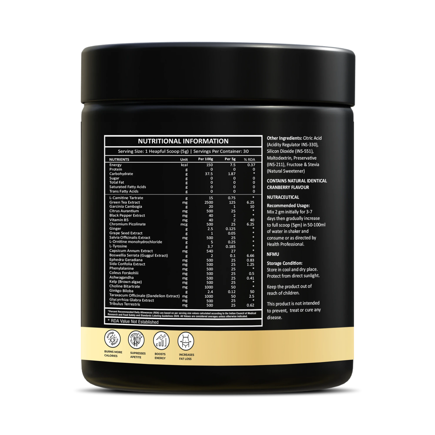 Nutrikona LynX Fat Burner | 25 Active Ingredients | Cranberry Flavor