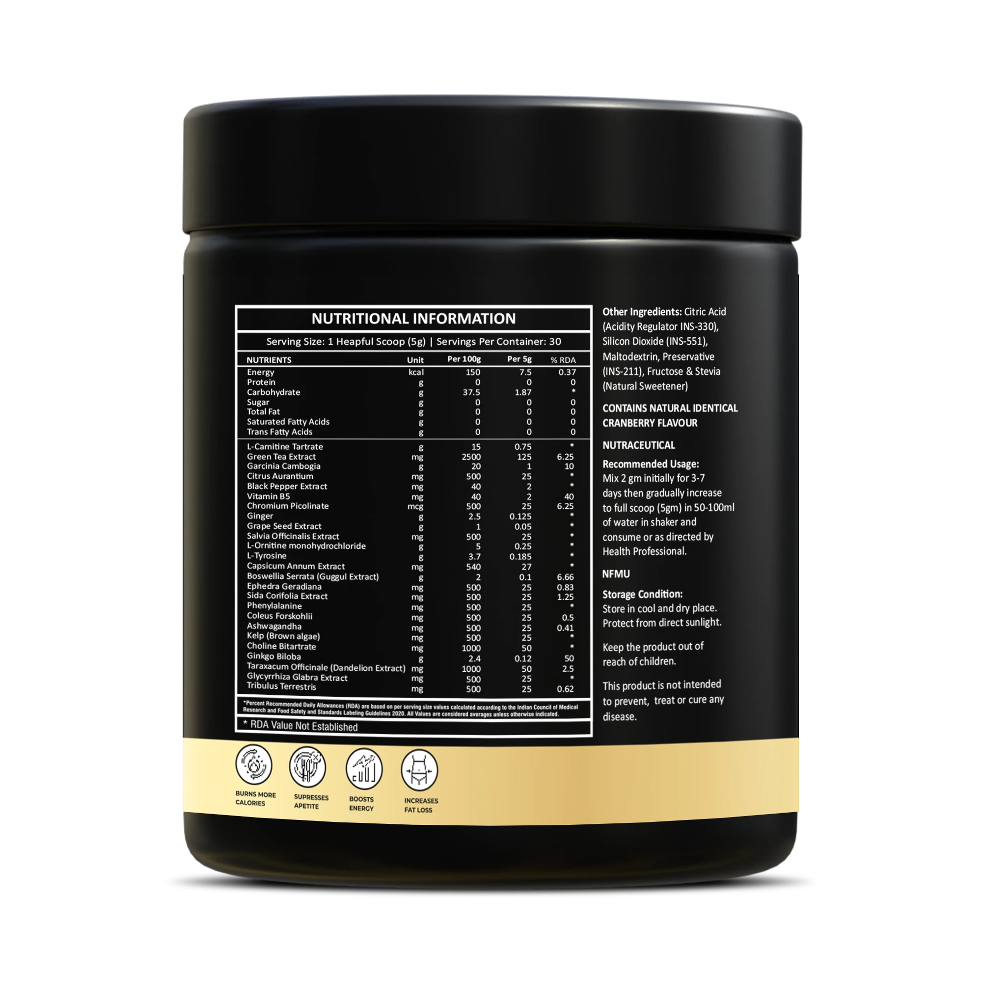 Nutrikona LynX Fat Burner | 25 Active Ingredients | Cranberry Flavor