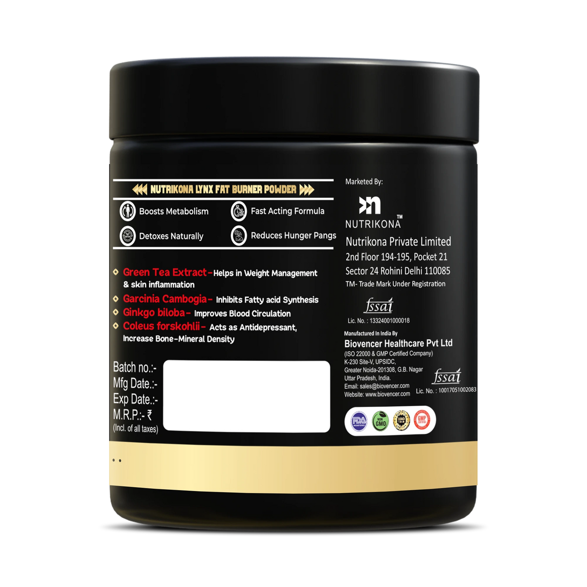 Nutrikona LynX Fat Burner | 25 Active Ingredients | Cranberry Flavor