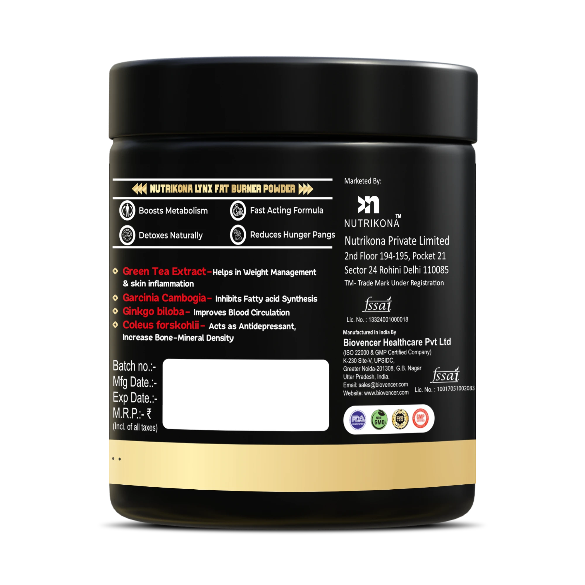 Nutrikona LynX Fat Burner | 25 Active Ingredients | Cranberry Flavor