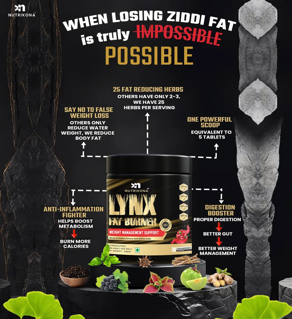Nutrikona LynX Fat Burner | 25 Active Ingredients | Cranberry Flavor