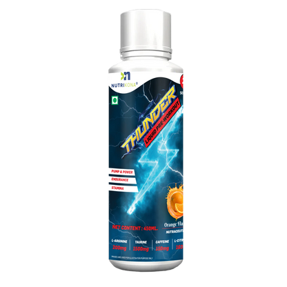 Nutrikona Thunder Liquid Pre-Workout | Instant Energy & Focus | 150mg Caffeine