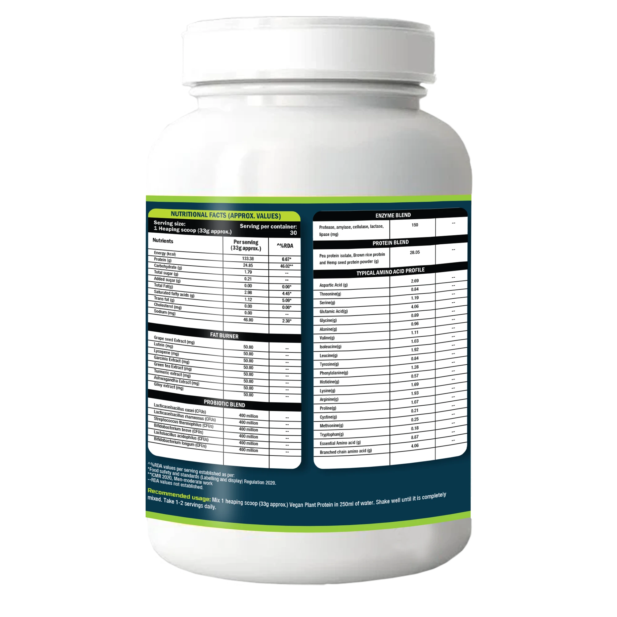 Nutrikona Vegan Lean Protein | Plant-Based Protein with Probiotics & 8 Weight Management Herbs