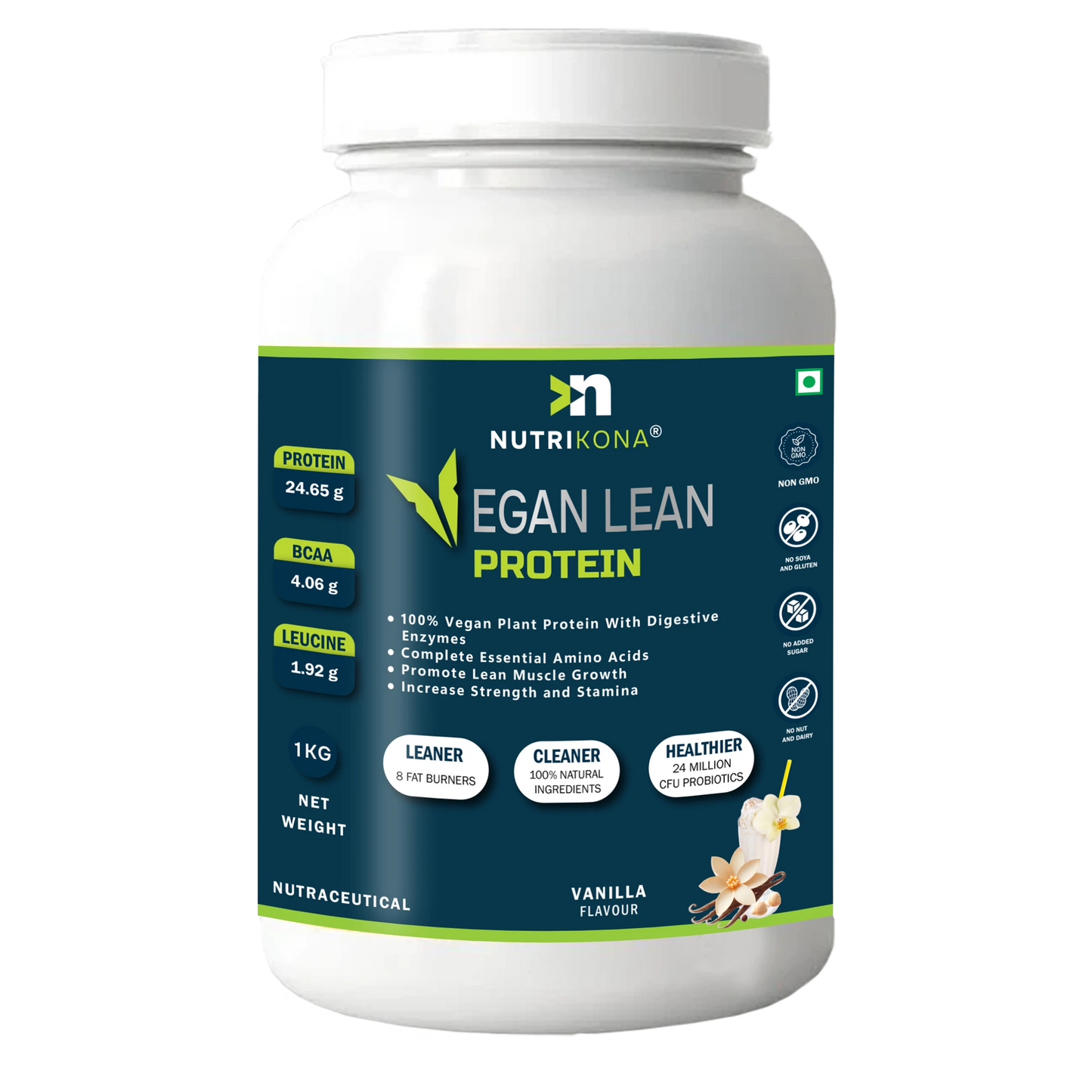 Nutrikona Vegan Lean Protein | Plant-Based Protein with Probiotics & 8 Weight Management Herbs
